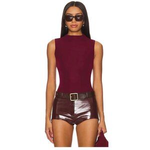 Ronny Kobo Rita Bodysuit Oxblood Burgundy High Neck Thong Small New With Tags